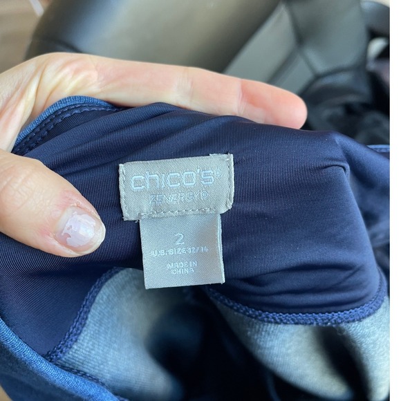 Chicos Pull On Capri Jeans Size L Stretch Straight Leg Jeggings Ankle Short - Picture 5 of 10